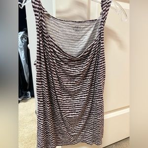 LOFT Burgundy and white jersey knit tank